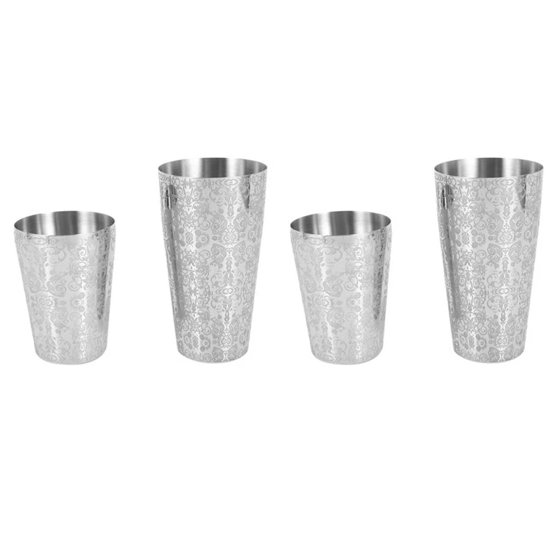 2X Cocktail Shaker Boston Shaker 304 Stainless Steel Barra De Ferramentas Engraving Boston Cocktail Shaker Tin Set