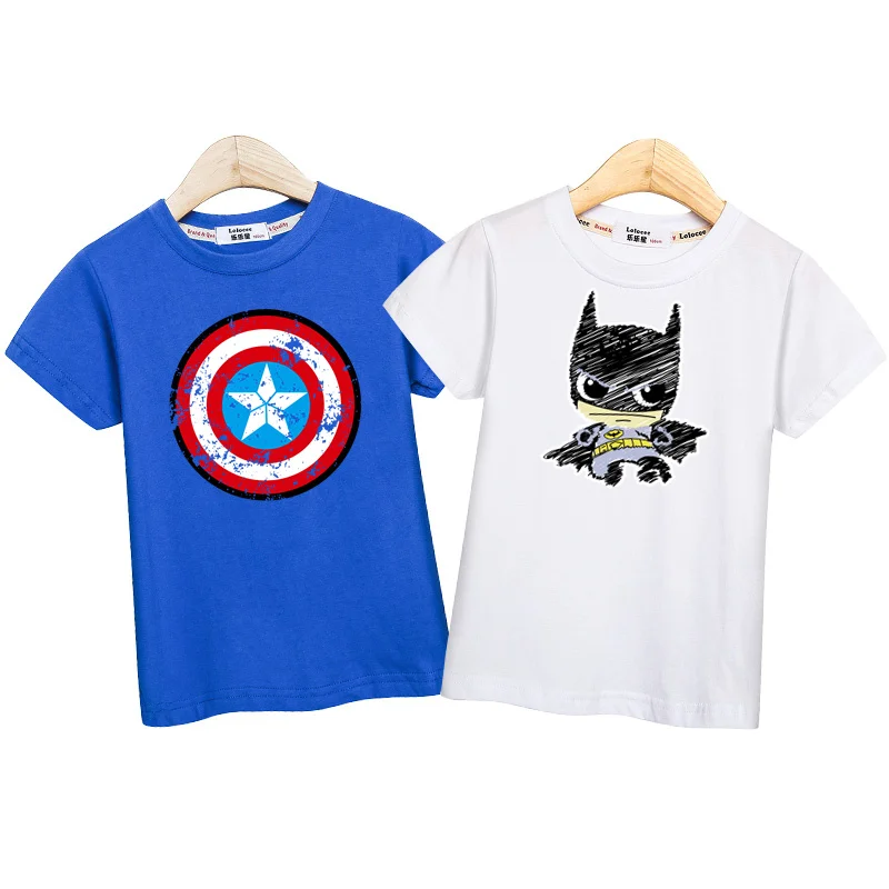 

Shield & Bat Hero T-Shirt For Baby Boys New Cartoon Shirt For Children Short Sleeved Summer Clothes 2pcs Sets
