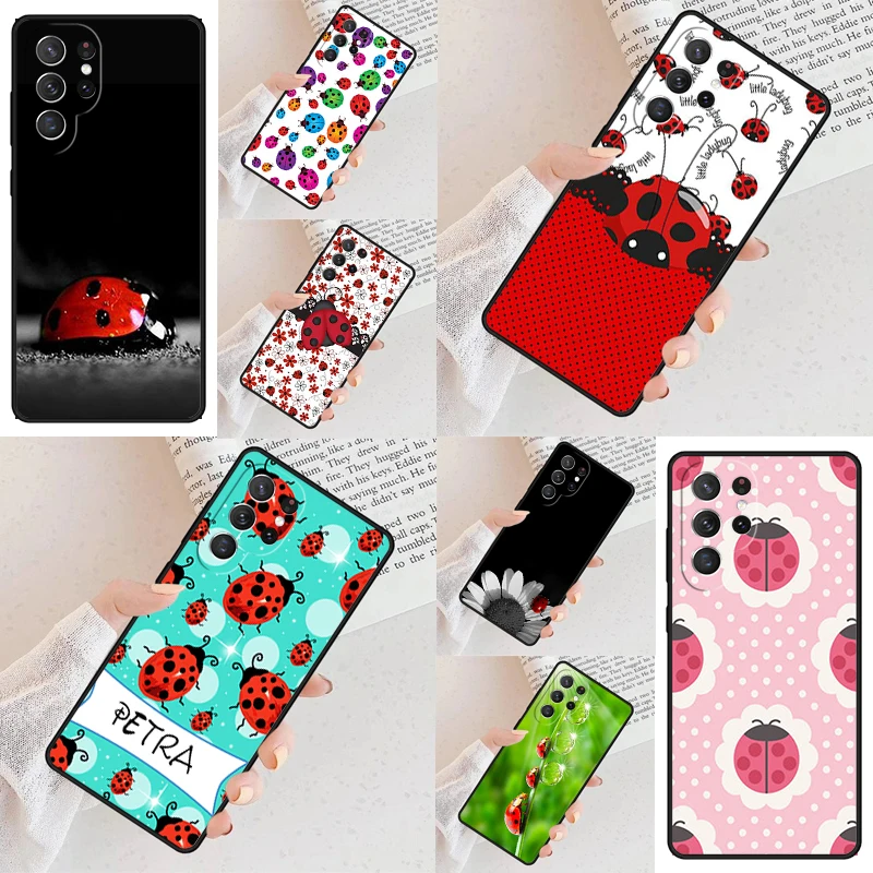 Colorful Ladybugs Phone Case For Samsung Galaxy S24 S23 S22 S21 Ultra S10 Note 10 Pro S20 Plus FE S9 S8 Cover