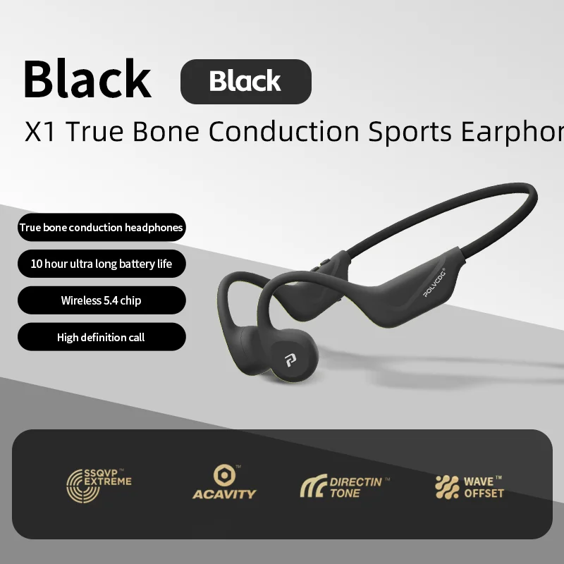 POLVCDG Beengeleiding Bluetooth Oordopjes Buitensport Hardloop Oordopjes Bluetooth 5.4 Fiets Oordopjes X1