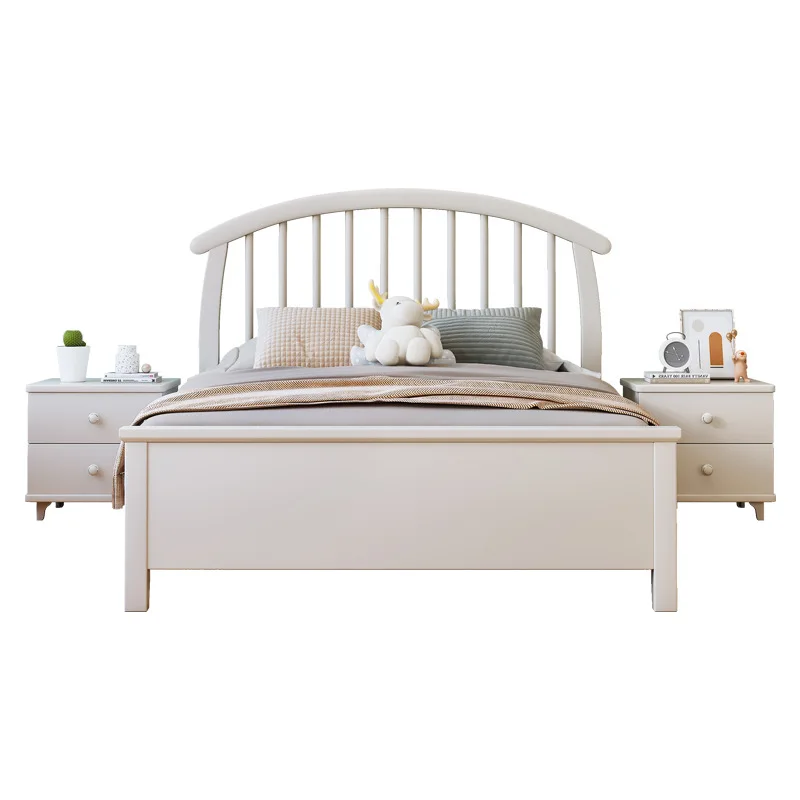 White bed/ solid wooden oak and pine bed/solid wooden bed