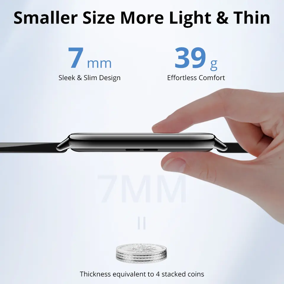 ساعة كولمي C28 اير الذكية فائقة النحافة، شاشة AMOLED 1.93 بوصة، إدارة صحة المرأة، ساعة أنيقة لهواتف iOS - 4