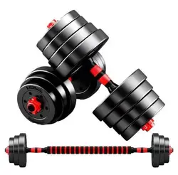 Hot Selling Portable Gym Muscle Weight Cement Dumbbells Barbells Set 10 15 20 30 40 50 Kg Rubber Coated Cement Dumbbell Set