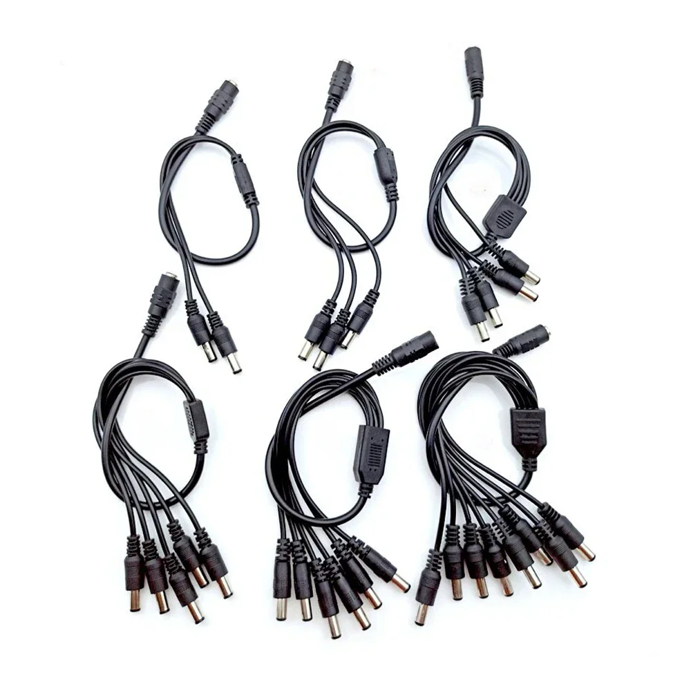 1 pièces séparateur cc caméra de sécurité CCTV DC femelle à 2/3/4/5/6/8 mâle prise cordon d'alimentation adaptateur câble de connecteur pour bande lumineuse LED