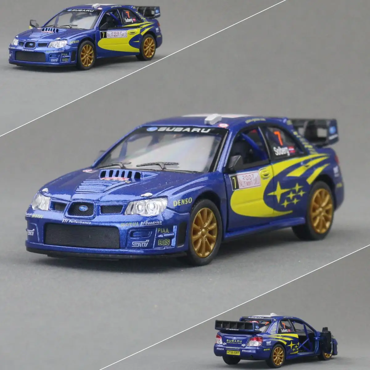 KiNSMART 1:36 Impreza WRC 2007, легкосплавный автомобиль, литье под давлением и игрушечный транспорт, модель автомобиля, миниатюрная масштабная модель автомобиля для детей