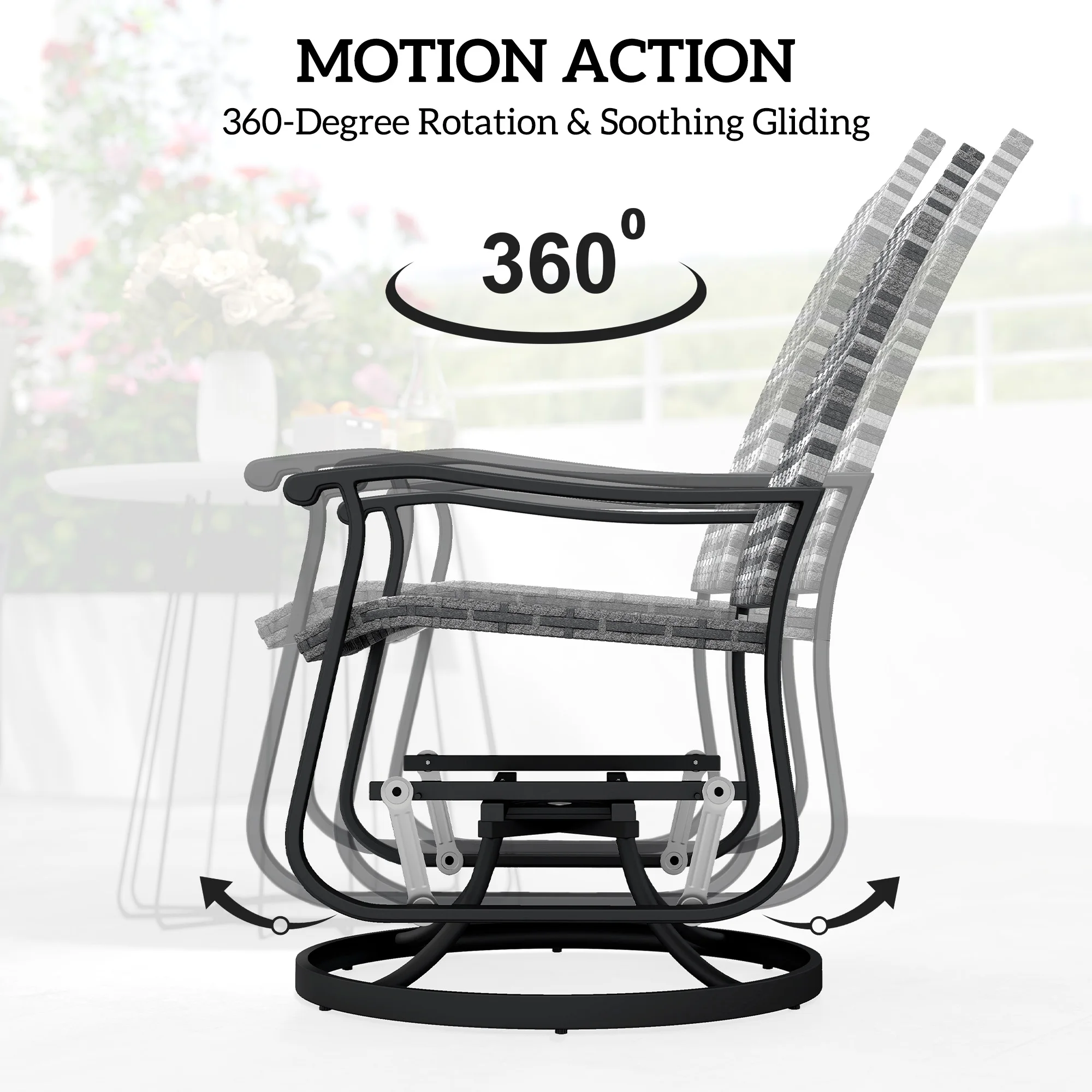 Outdoor Glider Chair Set of 2, - Outdoor Furniture Metal Chairs review and price
