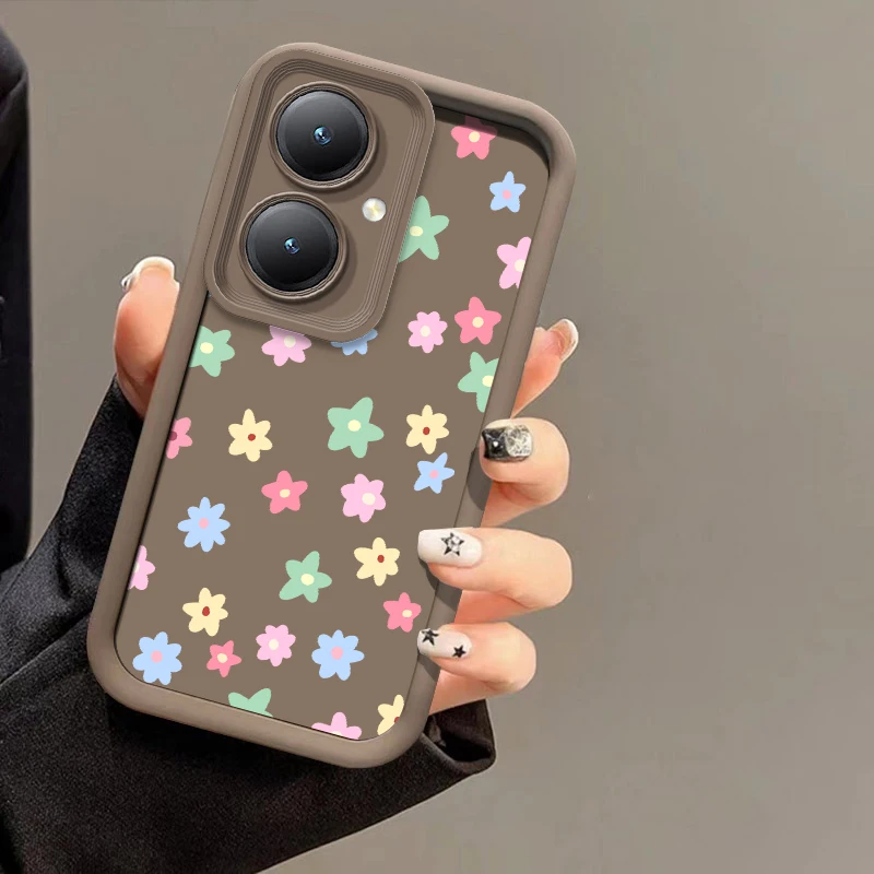 

Pattern Flower Floral Phone Case For Vivo Y31d Y29 Y28 Y27 Y22 Y22S Y21 Y38 Y36 Y35 Y33S Y31 2021 Y30T Matte Silicone TPU Cover
