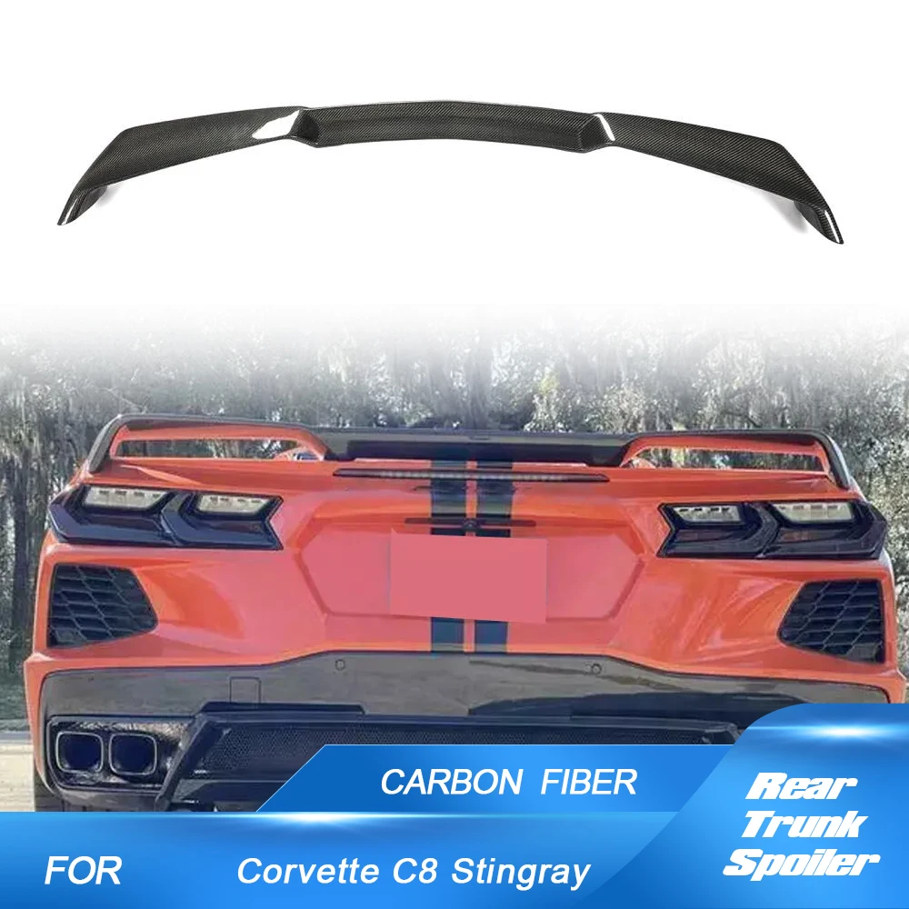 Carbon Fiber Rear Trunk Spoiler for Chevrolet Corvette Stingray C8 2-Door 2020-2024 Car Spoiler Rear Trunk Wing Racing Spoiler