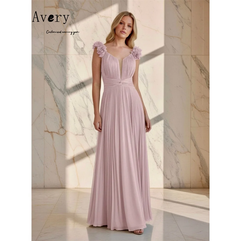 

Avery Customized A-line V-neck Sleeveless Backless Prom Dresses 2026 Luxury Prom Bespoke Occasion Dresses for Luxury Party Dress