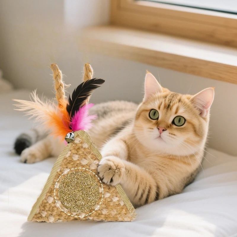 Erba gatta giocattoli di piume di gatto striscia di morso giocattolo interattivo per gatti erba gatta forniture per animali domestici digrignamento dei denti giocattolo teaser per gatti