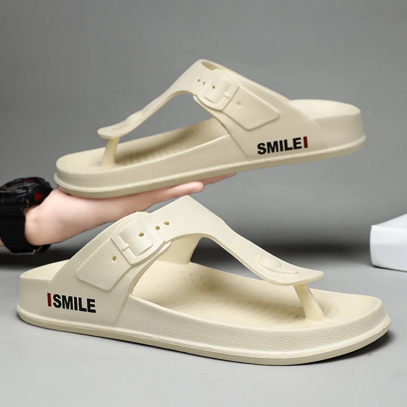 

New Summer Men Flip Flops High Quality Beach Sandals Anti-slip Casual Shoes Male Slippers Size 39-45 Men's Shoes