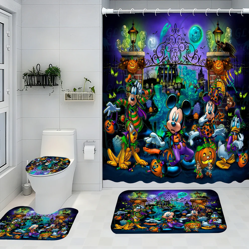 

Disney Mickey Mouse Bathroom Four-piece Set - Avant-garde Waterproof Shower Curtain, creating a complete bathroom kit