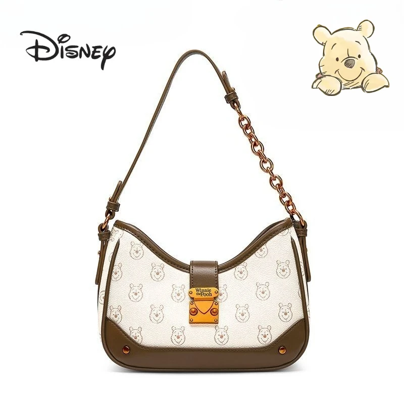 

Disney Pooh Bear Cartoon Cute Girls Premium Vintage One Shoulder Armpit Bag Tote Bag Valentine's Day Christmas Halloween Gifts