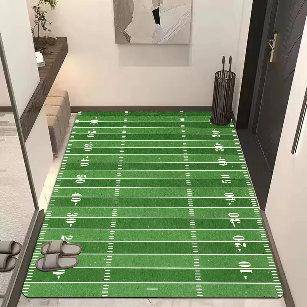 Cartoon Football Field Door Mat lavabile antiscivolo soggiorno divano sedie Area Mat cucina comodino tappeti