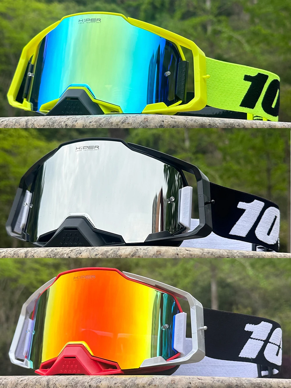 Okulary motocyklowe dla mężczyzn, okulary do jazdy na motocyklu terenowym, okulary ochronne UV400, okulary do motocrossu, MX, ATV, rowerów górskich i kolarstwa. — 2