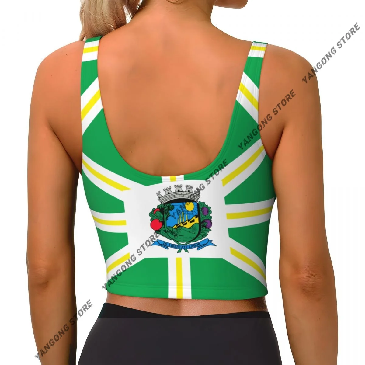 حمالة صدر رياضية للنساء للجري ملابس اليوغا سترة Bandeira Valinhos علم جمع سترة لياقة بدنية