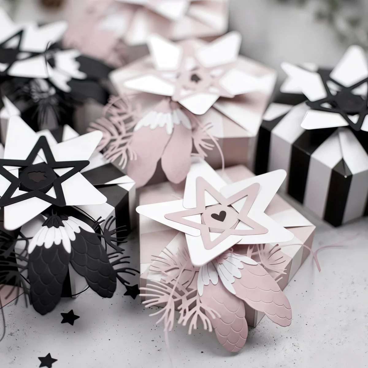 2025 جديد وصول ثلاثية الأبعاد هدية صندوق نجمي قطع معدنية يموت لصنع بطاقة القصاصات سكين قالب شفرة لكمة الاستنسل troqueles