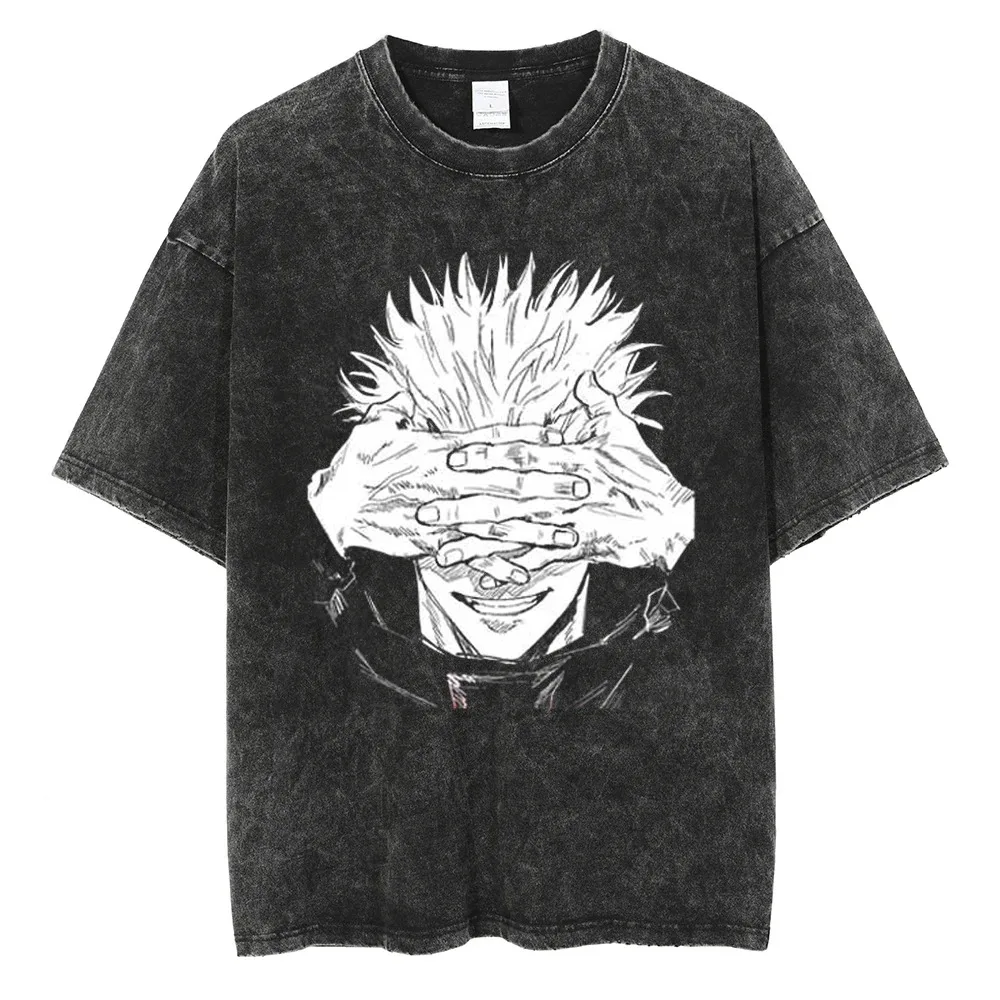 Anime Jujutsu Kaisen Choso Print T Shirt Men Women Y2k T-shirts Washed Cotton Tee Harajuku Male Short Sleeve Crewneck Tshirt