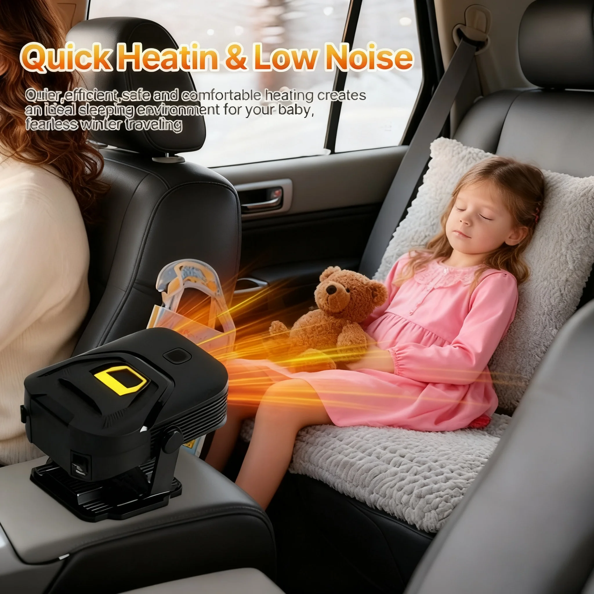 

12V Portable Car Defogger Heating Fan Fast Defrosting And Defogging 360° Rotation for Vehicle Windshield