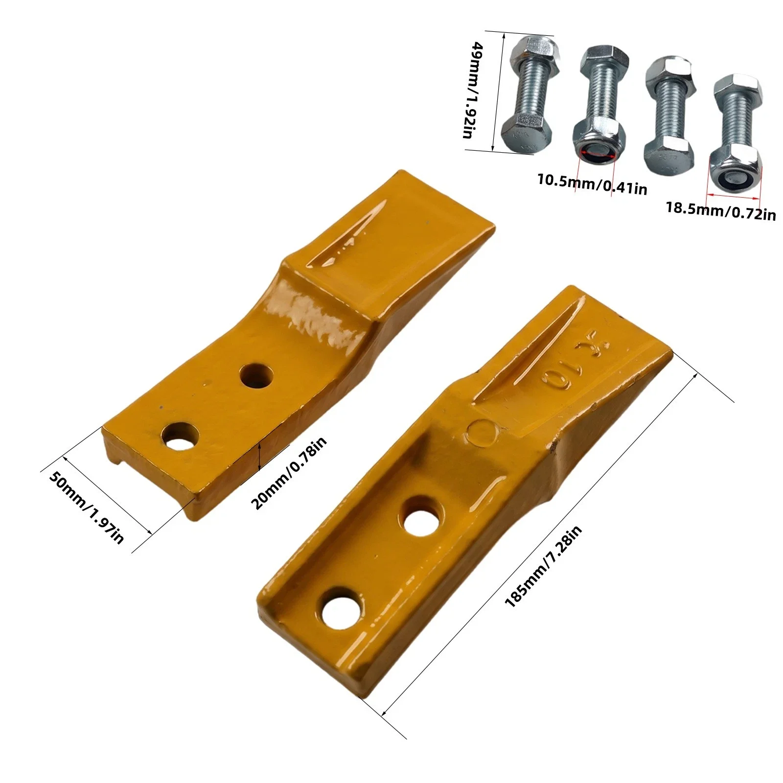 DIGMASTER Mini Excavator Bucket Teeth with Bolts & Nuts, Digger Bucket Tooth Replacement Parts for 1-3 ton Small Excavator Bucket Free Shipping