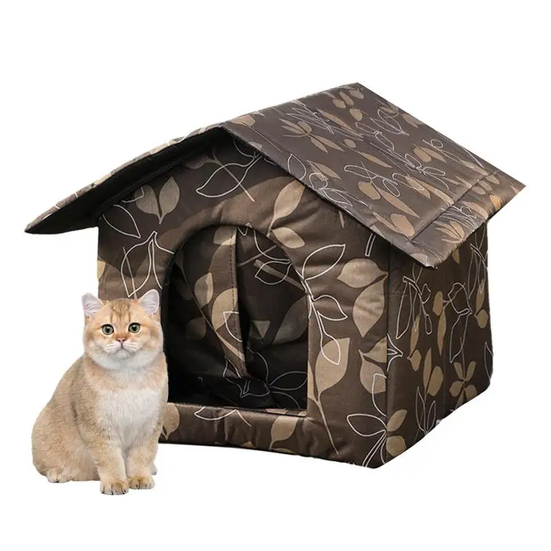 

feral cat house Outdoor Stray Cat Shelter Waterproof Cat Bed Deep Sleep House Weatherproof Nest Keeps Stray & Feral Felines Safe