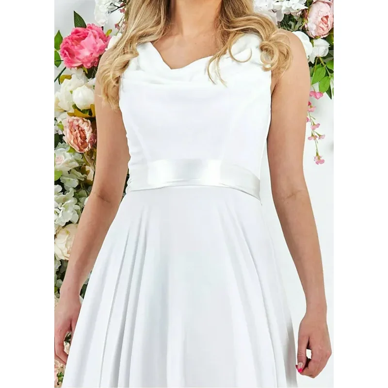 Gorgeous Chiffon Maxi Bridesmaid Dress with Cowl Neck and Off Shoulder Design for Wedding