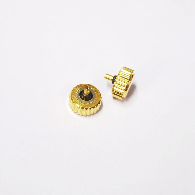 2.5mm Hole Diameter Gold Color Long Tube Watch Crown 4.5/5.0/5.5/6.0/6.5/7.0mm Head Diameter for Watch Repair 1 Piece