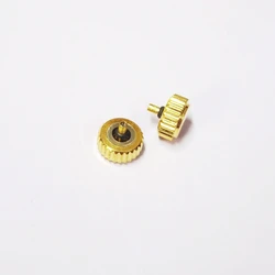 2.5mm Hole Diameter Gold Color Long Tube Watch Crown 4.5/5.0/5.5/6.0/6.5/7.0mm Head Diameter for Watch Repair 1 Piece