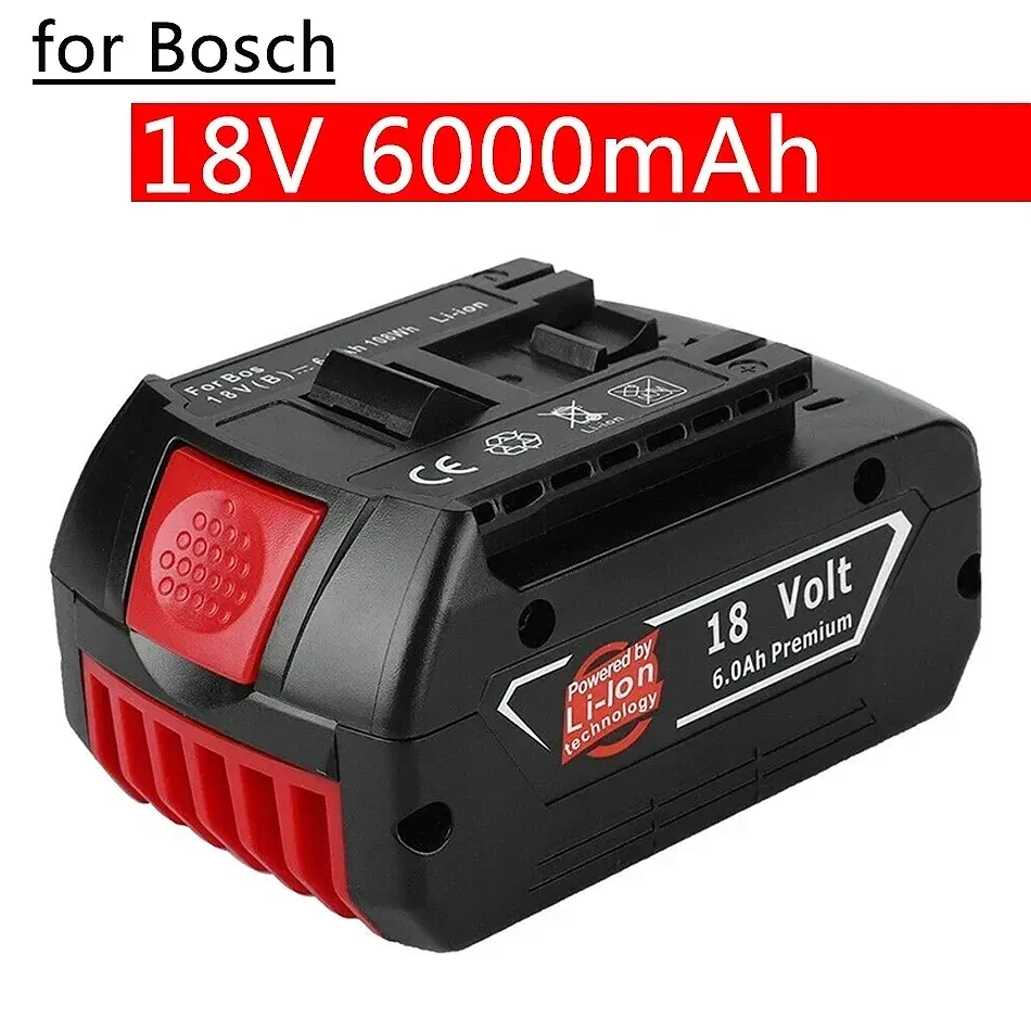 

For Bosch 18V Battery 6.0Ah Lithium Ion Power Tool Rechargeable Battery Electric Drill Suitable For Models BAT609,BAT618, BAT610