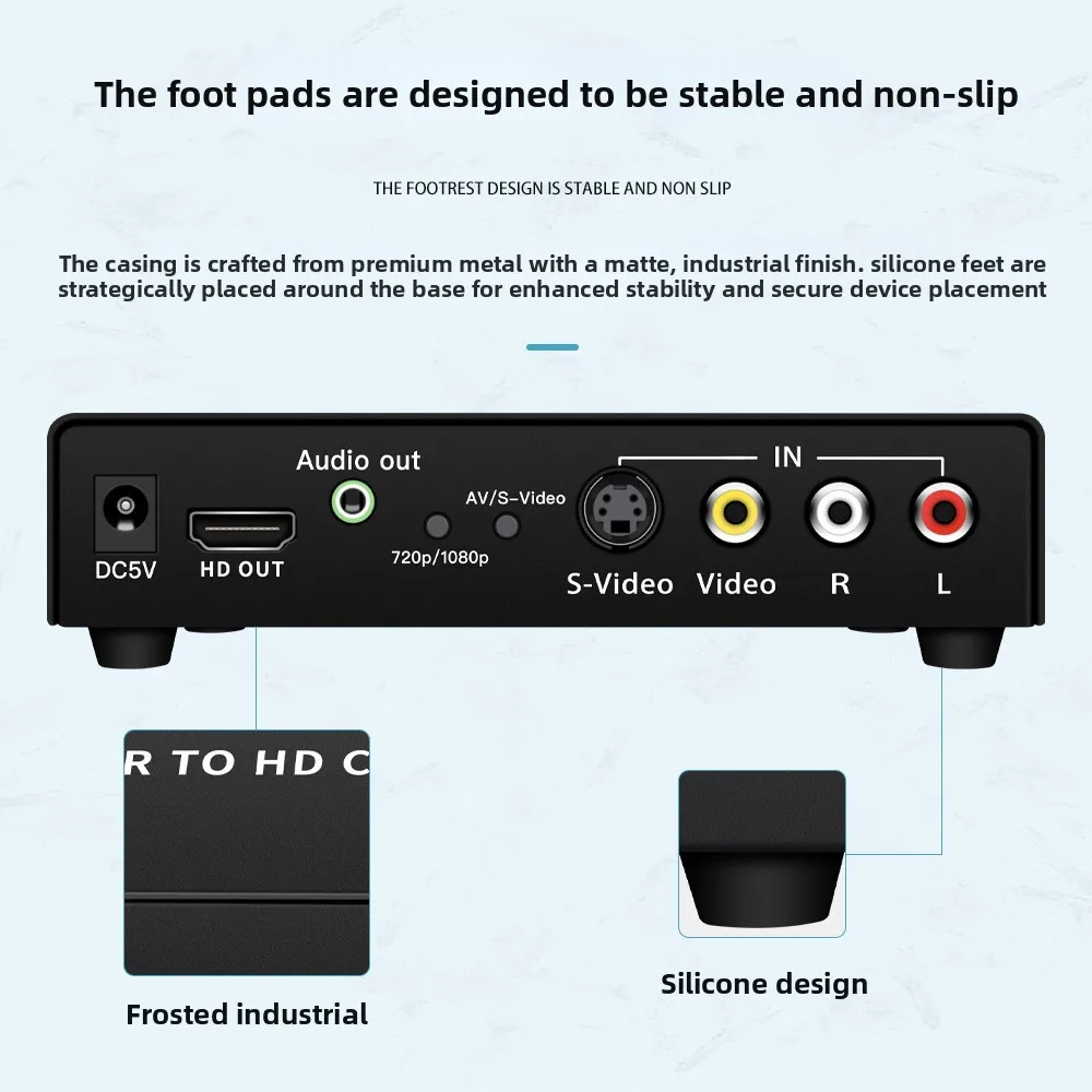 1080P CVBS Analog To Digital Video Converter, AV S-Terminal RCA Signal Adapter for HD Signal Conversion