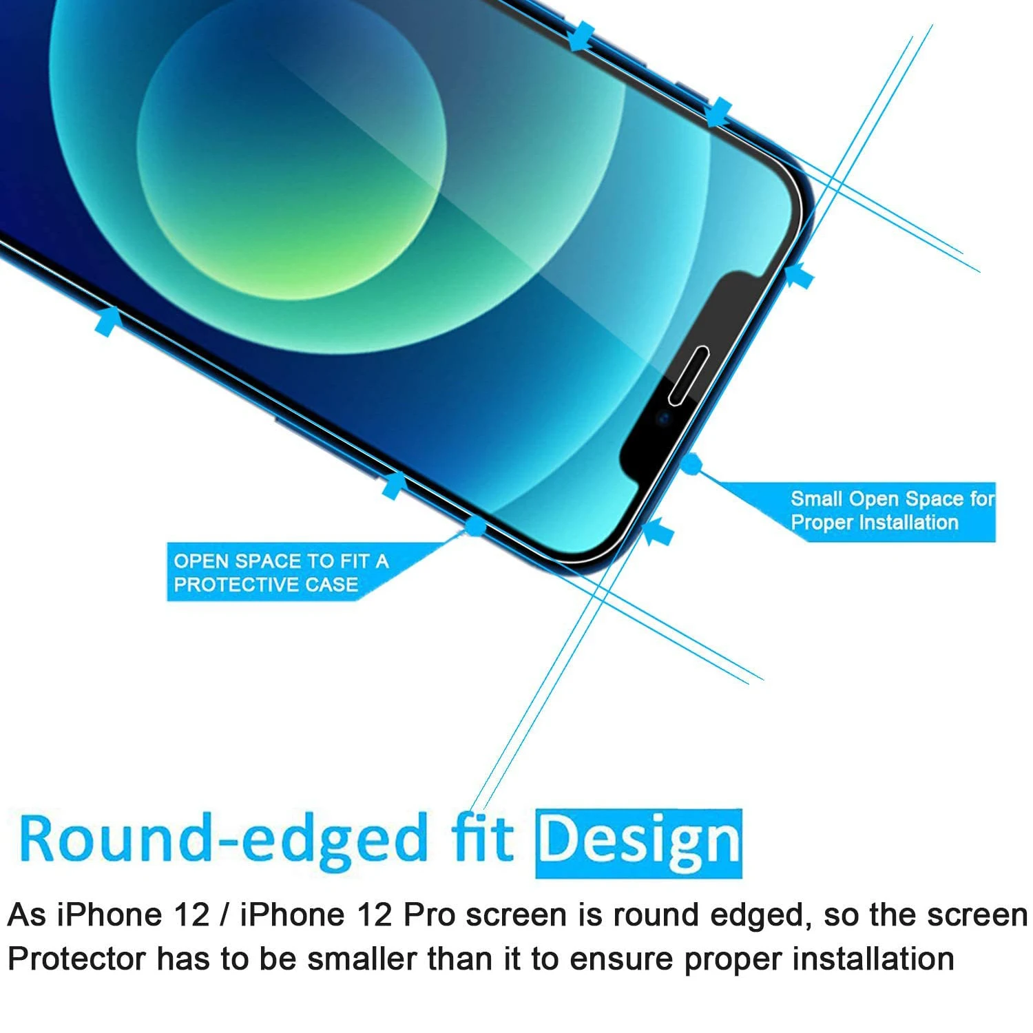 9H Screen Protector Glass For Apple iPhone 12 Pro Max 12 Mini 2/4Pcs HD Tempered Glass Film