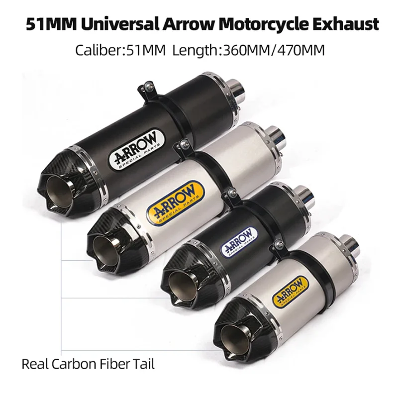 

Universal 51mm 60mm Motorcycle Exhaust Escape Systems Modify Carbon Fiber Muffler With DB Killer For Yamaha mt09 mt09 cbr