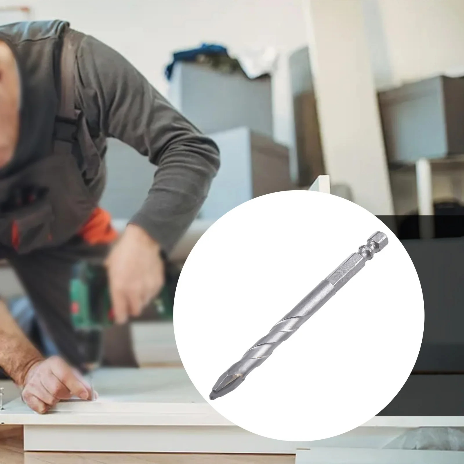 6-12mm Multifunction Drill Bit Alloy Steel 1/4' Hex Eccentric Drill Crooked Head For Ceramic Tile Plastics Bricks Drilling Tool