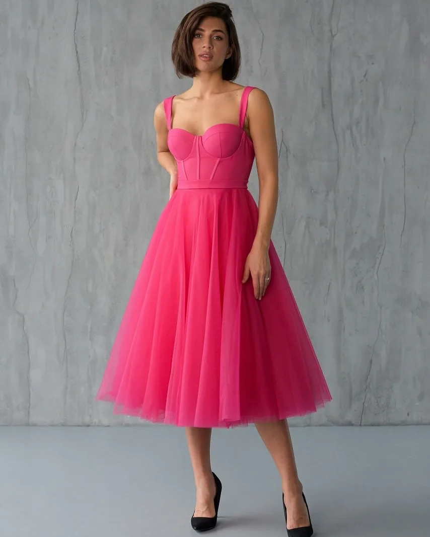 Bafftafe Simple Customized Short Prom Gowns For Women Corset Back A Line Straps Formal Homecoming Dresses Brithday Party Gowns