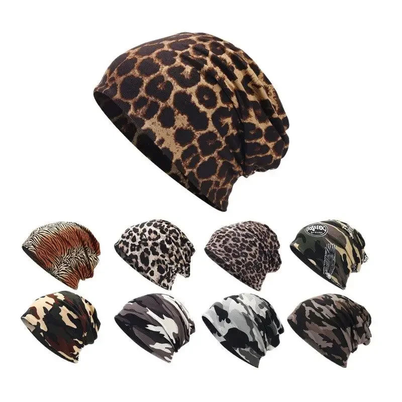 LDSLYJR Four Seasons Cotton Print Thicken Knitted Hat Warm Skullies Cap Beanie Hat For Men and Women 13