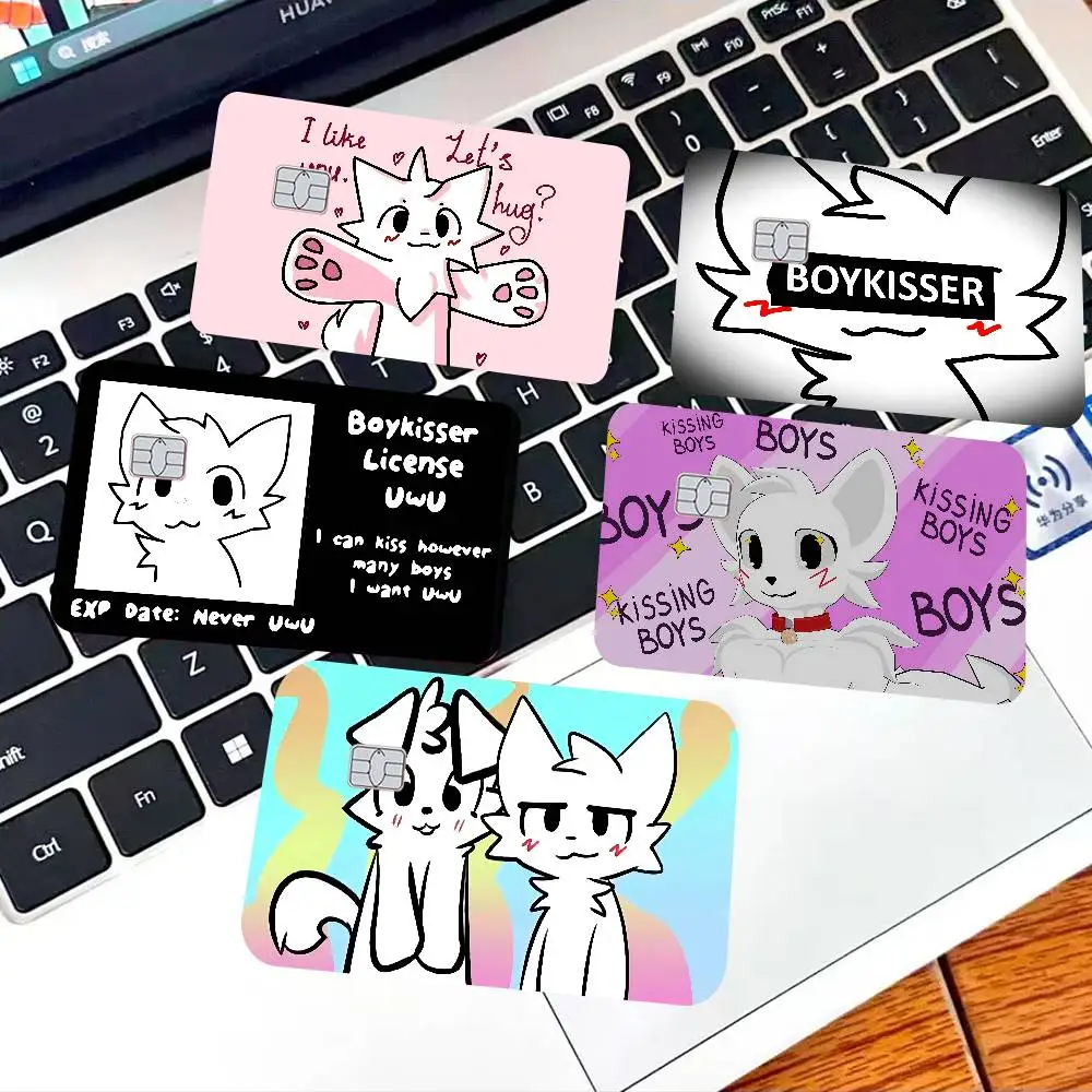 

Boykisser Silly Cat Cute Film Skin Sticker Tape For Bank Credit Debit Card Personalized Credit Card Protection Stickers