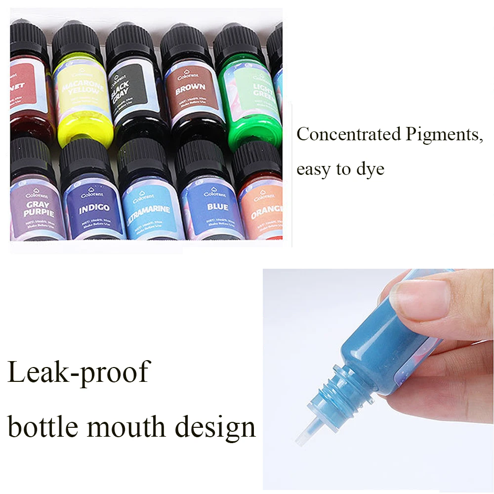 10ml Candle Soap Dye Resin Pigment 24 Color Liquid Colorant for DIY Candle Soap Mold Making Handicraft Material Supplies Pigment