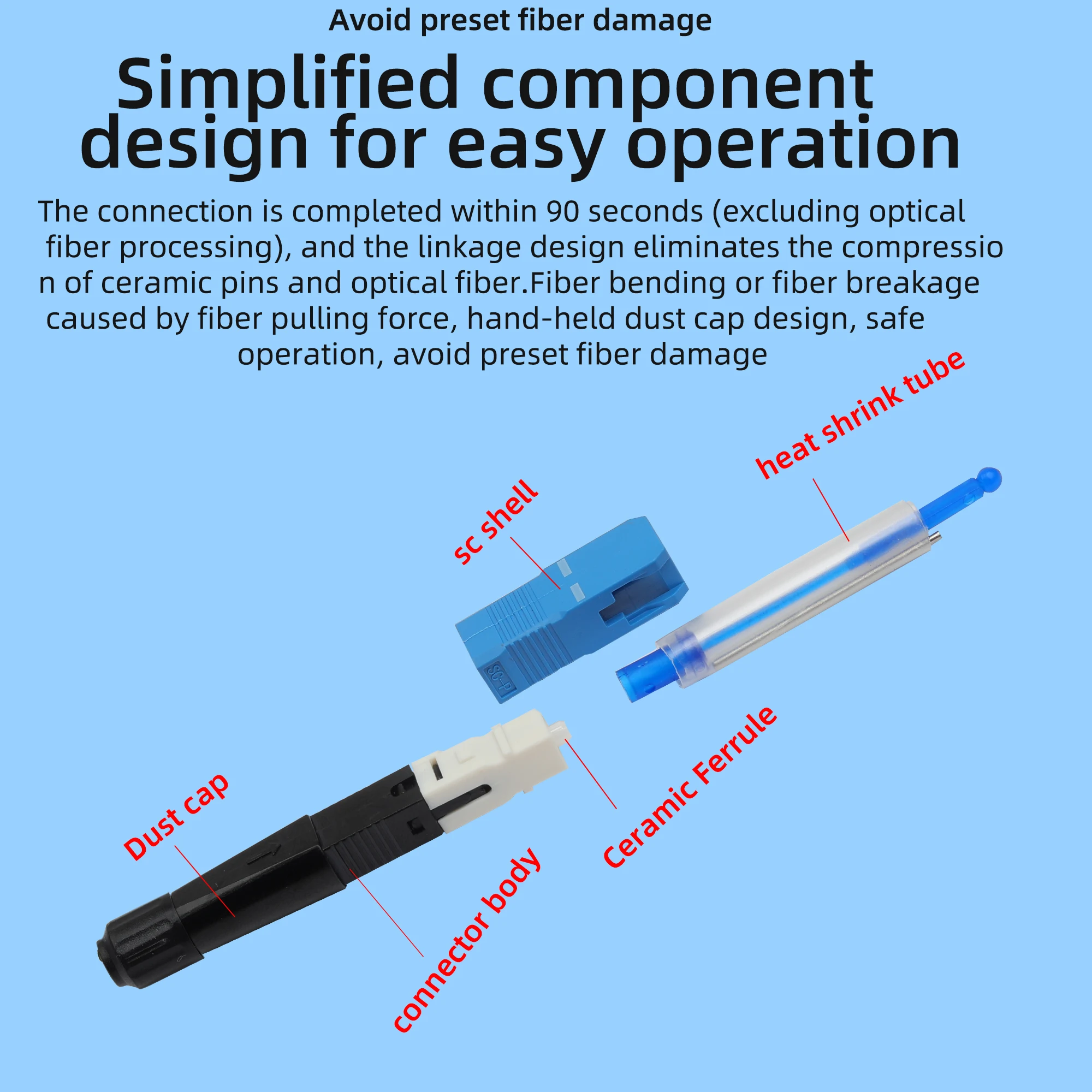 Free Shipping SC UPC APC Hot Melt Joint Weld Joints FTTH SC Fiber Optic Connector Fusion Splicer Fiber adapter