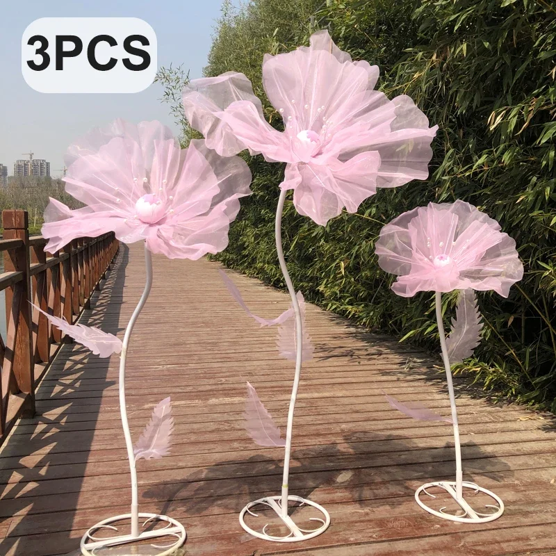 Wedding Road Lead Flowers 160cm Wedding Stage Layout Decoration Window Display Ornaments Silk Mesh Flower Home Garden Decoration