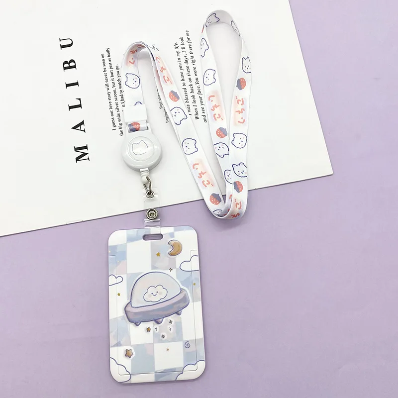 Student Campus Card Holder with Retractable Lanyard Bus Meal Card Metro Pass Protective Cas| Multi-Purpose ID Badge Holder