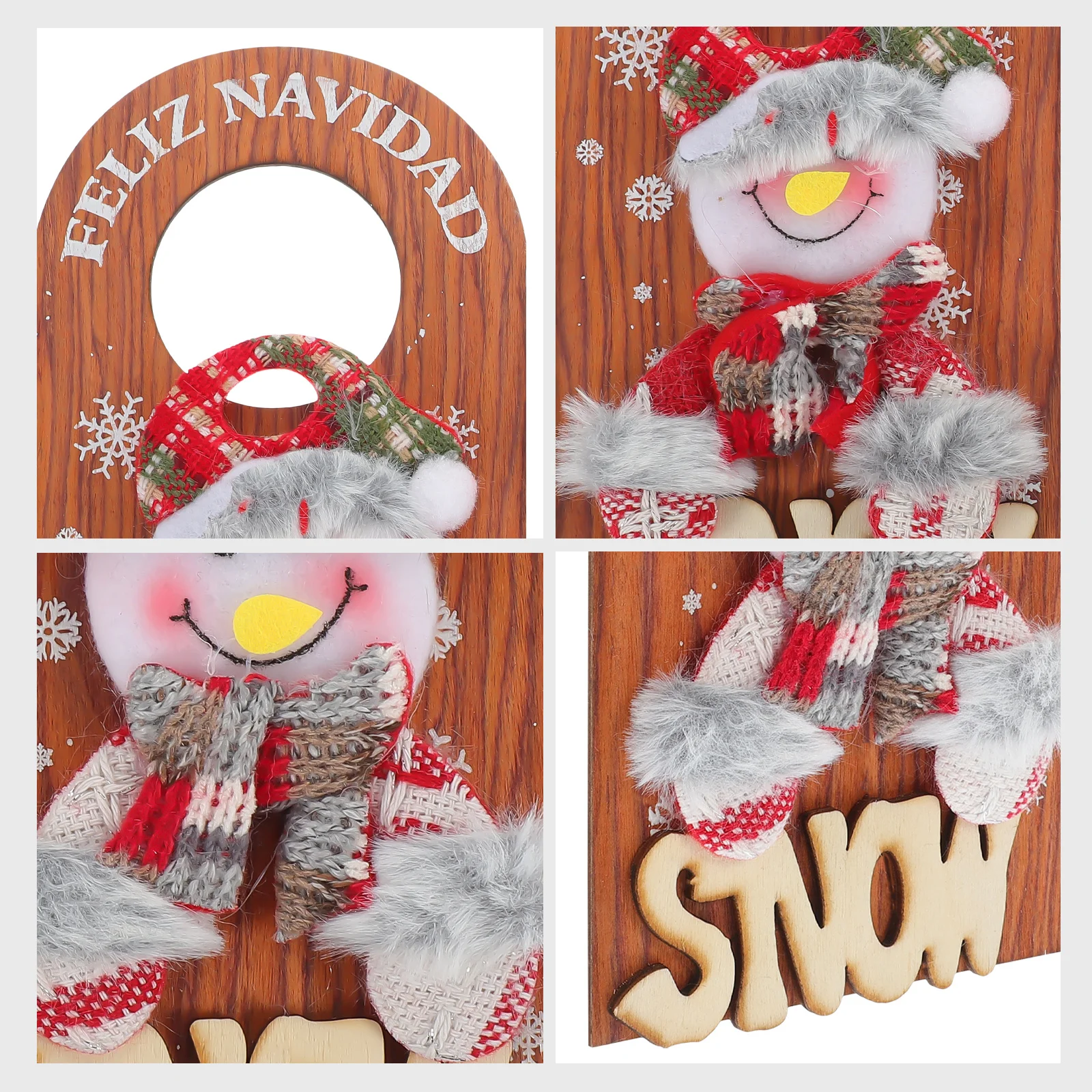 

2Pcs Christmas Hanging Decoration Wooden Door Sign for Xmas Party Indoor Door Hanging Decor Festive Home Ornament