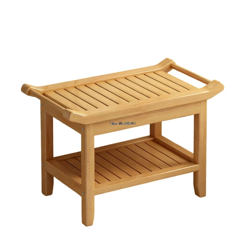 Wooden Bathroom Shower Bench - usage example