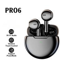 NEW  Pro 6 TWS Wireless Headphones with Mic Fone Bluetooth Earphones Sport Running Headset for Apple iPhone Xiaomi Pro6 Earbuds