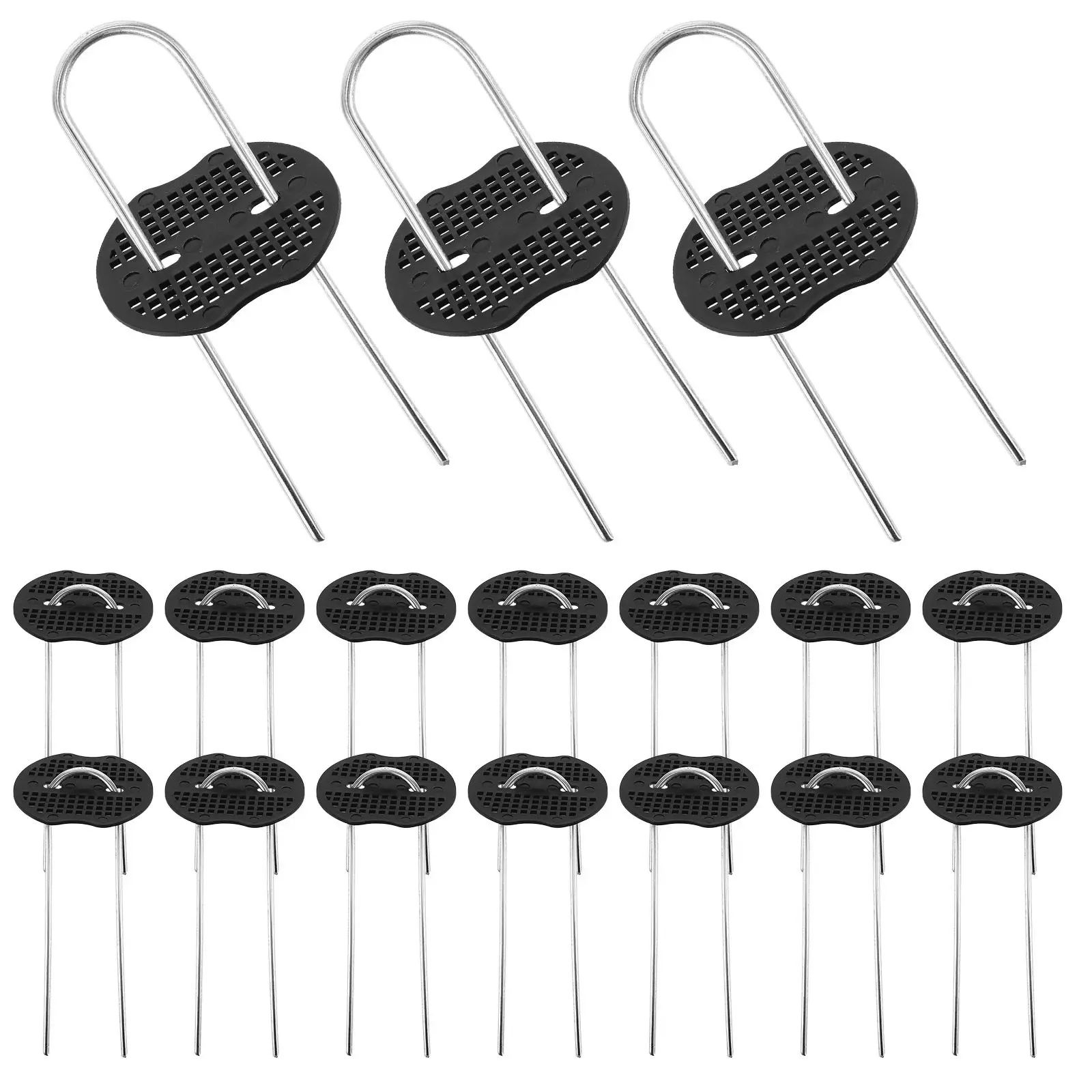 50Sets U-Shaped Metal Stakes Premium Lightweight Garden Pegs for Outdoor Camping Tent Tarps Landscaping Hose Fixing Ground