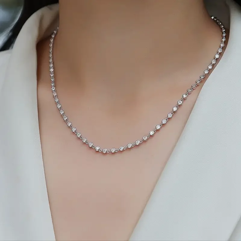 

S925 moissanite necklace, tennis necklace, men and women temperament fashion party engagement wedding anniversary wedding gift