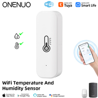Tuya WiFi Temperature and Humidity Sensor Indoor Humidity Sensor Battery Powered APP Monitoring For Alexa Google Home Voice
