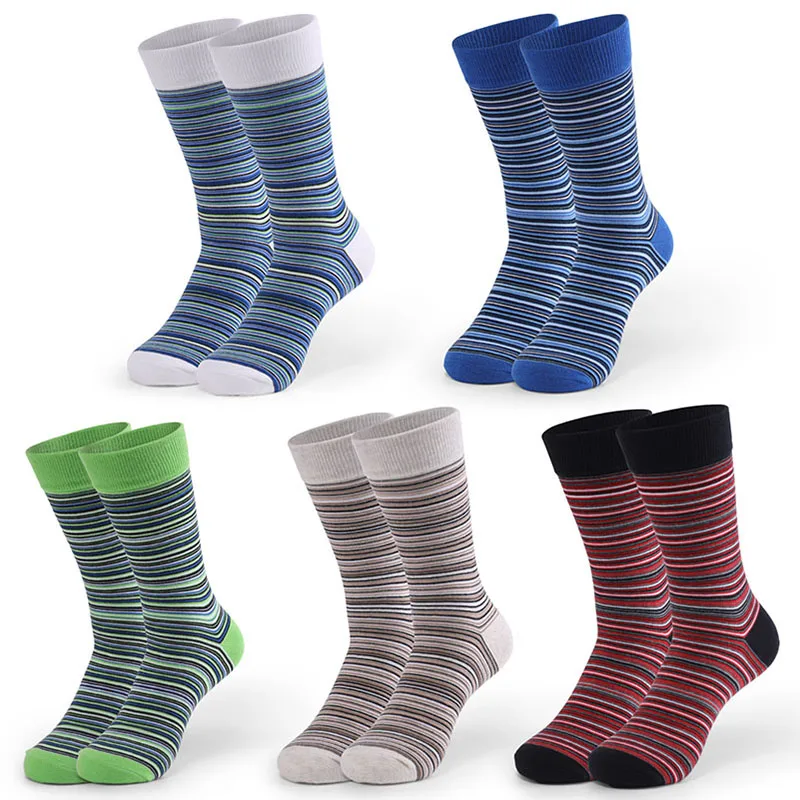 5 Pairs Large Size43-48 Men's Long Socks Colorful Casual Big Happy Socks Combed Cotton Autumn Winter Plus Size Socks Mens Gifts