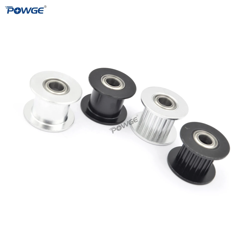 POWGE 2M 2GT 20 الأسنان Synchronou المهمل بكرة تتحمل 5 مللي متر الأسود مع تحمل ل GT2 مفتوحة حزام العرض 10 مللي متر 20 الأسنان 20 T السلبي عجلة