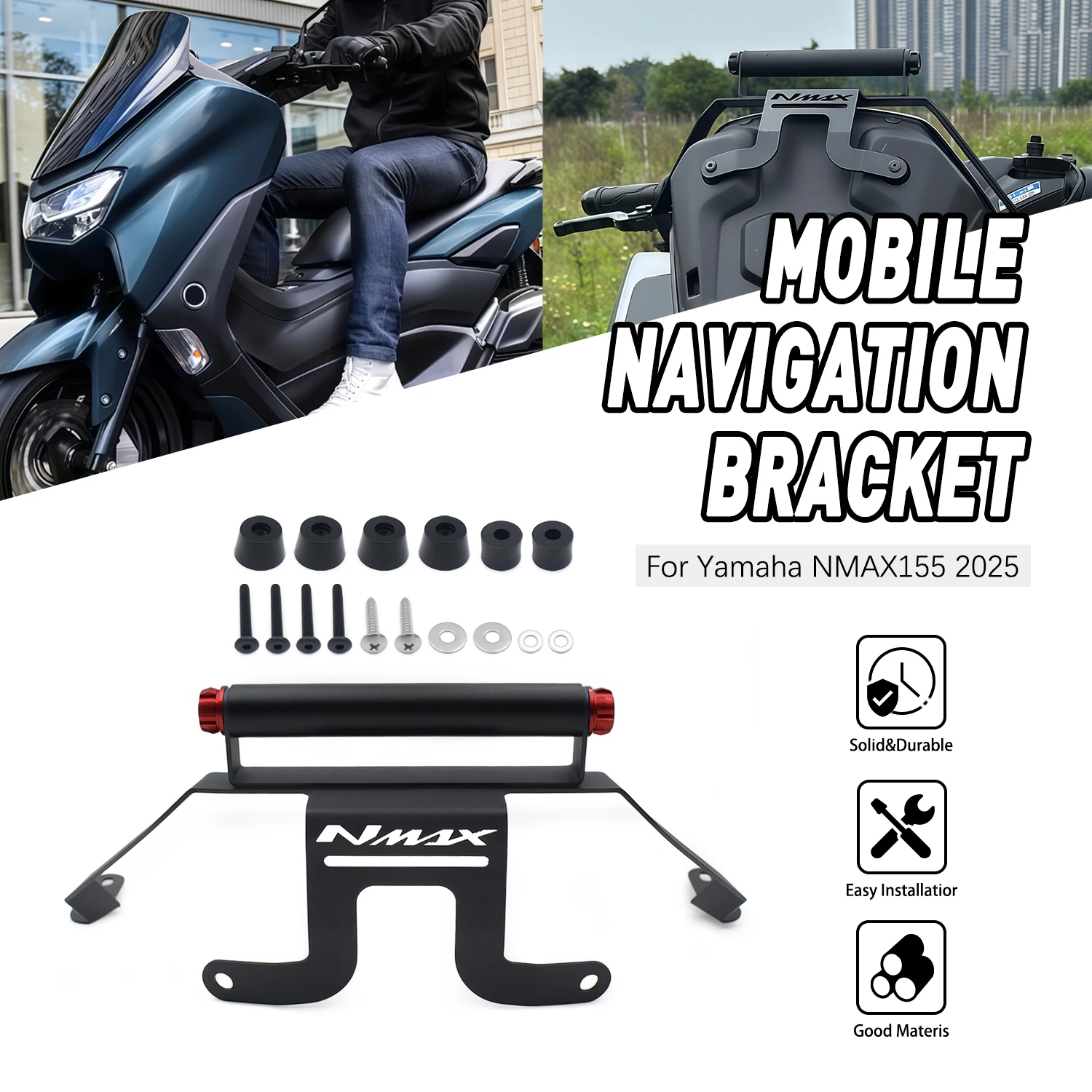 Motorcycle Modified GPS Navigation Holder Adjustable Metal Iron Front Shifting Mobile Phone Bracket For YAMAHA NMAX 155 2025