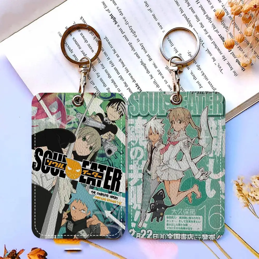 S-Soul E-Eater Anime Style PU Access Card Holder With Keychain - Executive Protection For Bank Card,Subway, Bus Card Case